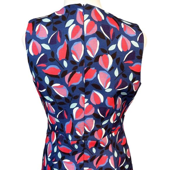 Anne Klein Dress Size 4 Blue Colorful Pattern Sleeveless Sheath Style Lined - Picture 6 of 10